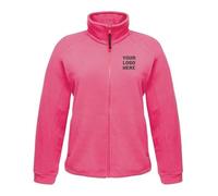 Personalised Embroidered Womens Premium Fleece Jacket, Free Left Chest Text And Your Customise Logo, 280 Series Anti-Pill Symmetry Fleece Jacket, Workwear Jacket Hot Pink