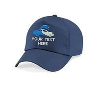Personalised Embroidered Your Text Car Wash Logo Orignal 5-Panel Baseball Cap, Car Services Job Workwear Unisex Hat (FrenchNavy)