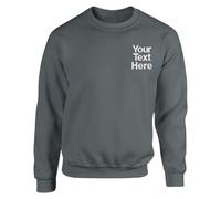 Personalised Embroidered Your Text Classic SweatShirt, Work Wear Any Text Classic Sweatshirt Top Customised Jumper Workwear Pullover Top Classic Sweatshirt For Mens Womens Jumper CharcoalGrey S