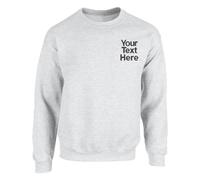 Personalised Embroidered Your Text Classic SweatShirt, Work Wear Customised Jumper Workwear Pullover Top Classic Sweatshirt For Mens Womens Jumper SportsGrey M