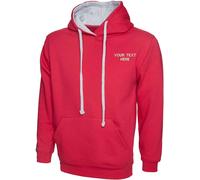 Personalised Embroidered Your Text Contrast Hooded Sweatshirt Sports Unisex Top