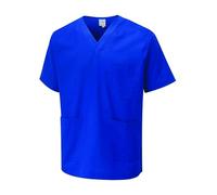 Personalised Embroidered Your Text Customized Personalized Unisex Scrubs Tunic Health Care Hospital Medical Uniform Nurse Uniform Workwear Doctor Dress V Neck Regular Fit Top Royal