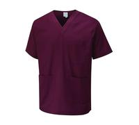 Personalised Embroidered Your Text Customized Personalized Unisex Scrubs Tunic Health Care Hospital Medical Uniform Nurse Uniform Workwear Doctor Dress V Neck Regular Fit Top Maroon