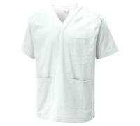 Personalised Embroidered Your Text Customized Personalized Unisex Scrubs Tunic Health Care Hospital Medical Uniform Nurse Uniform Workwear Doctor Dress V Neck Regular Fit Top White