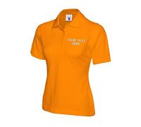 Personalised Embroidered Your Text UC106 Ladies Classic Polo Tshirt, Work Wear Any Text Un lassic Polo Uniform Tee Top