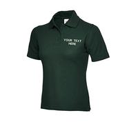 Personalised Embroidered Your Text UC106 Ladies Classic Polo Tshirt, Work Wear Any Text Un lassic Polo Uniform Tee Top