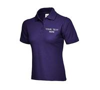 Personalised Embroidered Your Text UC106 Ladies Classic Polo Tshirt, Work Wear Any Text Un lassic Polo Uniform Tee Top