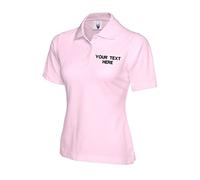 Personalised Embroidered Your Text UC106 Ladies Classic Polo Tshirt, Work Wear Any Text Un lassic Polo Uniform Tee Top