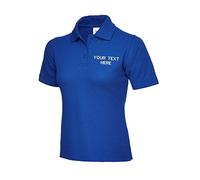 Personalised Embroidered Your Text UC106 Ladies Classic Polo Tshirt, Work Wear Any Text Un lassic Polo Uniform Tee Top