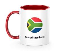 Personalised Emoji 11oz Mug Featuring South Africa Red