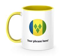Personalised Emoji 11oz Mug Featuring St Vincent Amp Grenadines Yellow