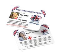 Personalised Emotional Support Dog Card - Customisable with Photo & Details, Durable Plastic, Easy-to-Understand Information, Professional Design