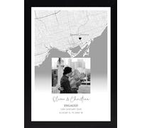 Personalised Engagement Map Print - Custom Engagement Photo for Couples - Map Art for Engaged Couple, Future Mrs - Valentines Day Gift