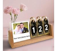 Personalised Engagement Photo Frame with Text Photo Custom Countdown Calendar Frame Perssonalised Gifts for Fiancée Fiancé Mr and Mrs To Be Newly Engaged Couples (Photo Frame 3)