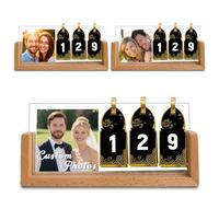 Personalised Engagement Photo Frame with Text Photo Custom Countdown Calendar Frame Perssonalised Gifts for Fiancée Fiancé Mr and Mrs To Be Newly Engaged Couples (Photo Frame 2)