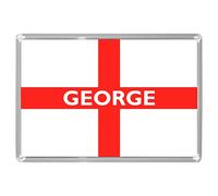 Personalised ENGLAND ST GEORGE'S CROSS/ENGLAND FLAG JUMBO FRIDGE MAGNET 9.7cm by 6.7cm