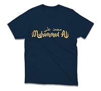 Personalised English Arabic Name T-Shirt Your Custom Name Islam Muslims Fasting Eid Celebration Ramadan Father's Mother's Day Xmas Unisex Gift Tee top (Navy, L)