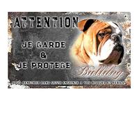 Personalised English Bulldog Dog Sign - Pre Punched and Screws Available From 30 to 15 cm