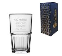 Personalised Engraved 10oz/295ml Next Stacking Toughened Hiball Glass, Any Message for Any Occasion Such as Birthdays, Weddings, Christmas, Easter, Graduation, Engraved in The UK