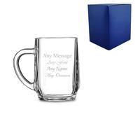 Personalised Engraved 10oz Half Pint Beer Tankard Glass with Gift Box | Custom Beer Mugs, Birthday Gifts for Him, Best Man Groomsmen Gift, Wedding Glasses