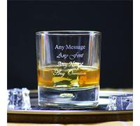 Personalised Engraved 11.5oz Double Shot Bubble Based Whisky Glass with Any Message
