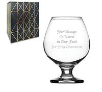 Personalised Engraved 14oz Presto Brandy Glass, Gift Box Included, Personalise with Any Message, Different Fonts Available to Choose from, Laser Engraved
