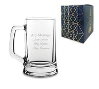 Personalised Engraved 14oz Tankard Beer Mug, Gift Boxed, Personalise with Any Message for Any Occasion