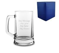 Personalised Engraved 14oz Tankard Beer Mug Glass with Gift Box | Custom Beer Glasses, Birthday Gifts for Him, Best Man Gift, Groomsmen Gifts