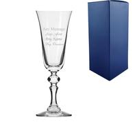 Personalised Engraved 150ml Jasmine Champagne Flute Glass with Gift Box | Custom Champagne Glasses, 18th 21st 30th 40th 50th 60th Birthday Gifts for Her, Bridesmaid Gift, Wedding Glasses