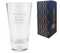 Personalised Engraved 18cm Handmade Bubble Base Tapered Vase, Customise with Any Name or Message, Gift Box Included, Laser Engraved, Bespoke Keepsake for Wedding Birthday Retirement