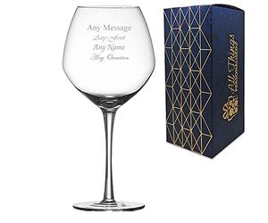 Personalised Engraved 20.5oz Cabernet Vins Jeunes Large Wine Glass or Gin Balloon, Perfect for Wine and Gin Lovers