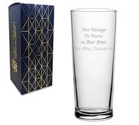 Personalised Engraved 20oz Parliament Pint Glass, Personalise with Any Message for Any Occasion, Stylize with a Variety of Fonts, Gift Box Included, Laser Engraved