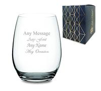 Personalised Engraved 21oz Pure Stemless Gin Tumbler with Gift Box, Personalise with Any Message