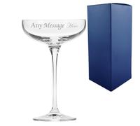 Personalised Engraved 240ml Infinity Champagne Saucer Glass with Gift Box | Custom Champagne Glasses, 18th 21st 30th 40th 50th 60th Birthday Gifts for Her, Bridesmaid Gift, Wedding Glasses