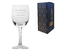 Personalised Engraved 285ml Grosvenor Lead Crystal Goblet with Star Cut Base Gift Box Wedding Birthday Christmas