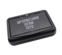 Personalised Engraved 2oz Matt Black Tobacco Tin with Paper Holder, Metal, Clip Lid, Pocket Sized, 100 x 70 x 25mm