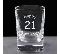 Personalised Engraved 2oz Square Crystal Shot Glass, Ideal Birthday Gift - Enter Your Own Custom Text