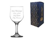 Personalised Engraved 320ml Nevakar Wine Glass, Gift Boxed, Perfect for Any Wine Lover