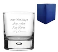 Personalised Engraved 330ml Bubble Base Whisky Tumbler Glass with Gift Box | 30th 40th 50th 60th 70th Birthday Present for Men, Best Man Groomsmen, Dad Present, Retirement Presents