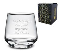 Personalised Engraved 345ml Tallo Whiskey Glass, Personalise with A Message for Any Occasion, Stylize with a Variety of Fonts, Gift Box Included, Laser Engraved, Birthday Wedding Usher Gift