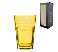 Personalised Engraved 365ml Yellow Coloured Highball Glass with Gift Box