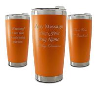 Personalised Engraved 500ml Orange Travel Cup, Personalise with Any Message