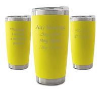 Personalised Engraved 500ml Yellow Travel Cup, Personalise with Any Message
