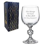 Personalised Engraved 6.5oz Quartz Wine Glass, Gift Boxed, Personalise with Any Message