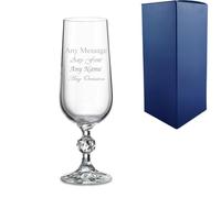 Personalised Engraved 6oz Crystal Champagne Flute Glass with Gift Box | Custom Champagne Glasses, 18th 21st 30th 40th 50th 60th Birthday Gifts for Her, Bridesmaid Gift, Wedding Glasses