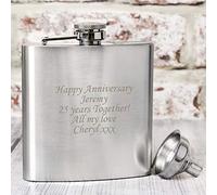 Personalised Engraved 6oz Hip Flask Gift, Free Engraving of Your Special Message
