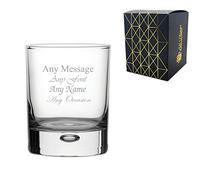 Personalised Engraved 8oz Bubble Base Whiskey Glass, Gift Boxed, Personalise with Any Name and Message, Perfect for Any Occasion