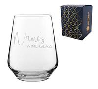 Personalised Engraved Allegra 15.5oz Stemless Wine Tumbler with Name's Wine Glass Design, Personalise with Any Name for Any Occasion, Gift Box Included, Laser Engraved
