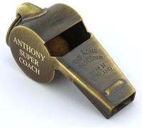 Personalised Engraved Antique Brass Acme Thunderer 58.5 Referee Whistle in Gift Box
