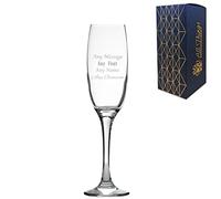 Personalised Engraved Any Message Champagne Flute, 7.4oz/218ml Glass, Thoughtful Customised Gift, Laser Engraved in The UK, Dishwasher Safe Clear Glass, Dishwasher Safe